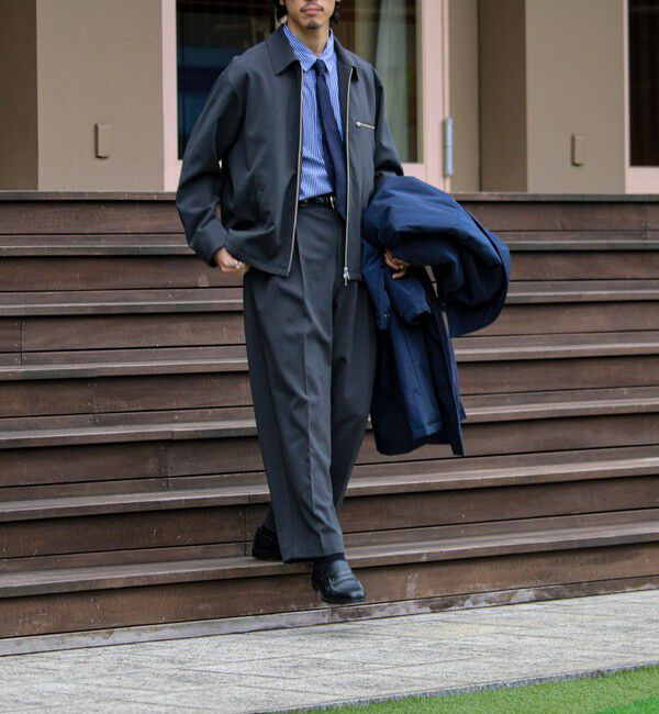 GLOSTER「【セットアップ対応】ウールライクワイドパンツ」|チノ|