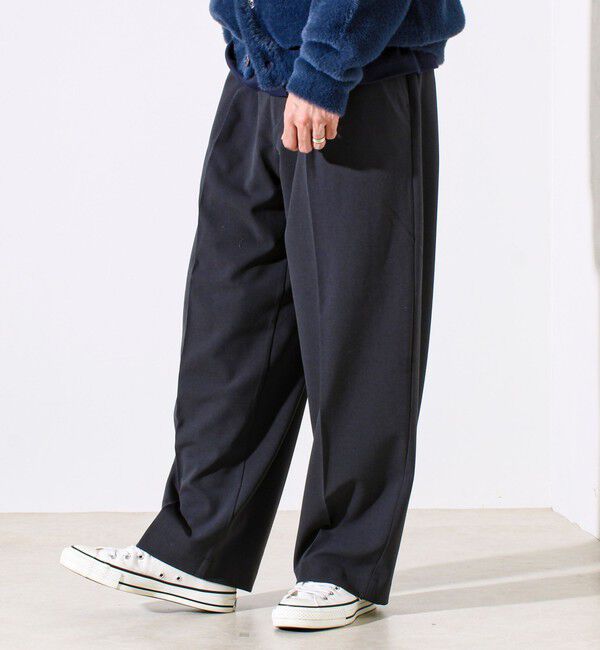 GLOSTER「【セットアップ対応】ウールライクワイドパンツ」|チノ|