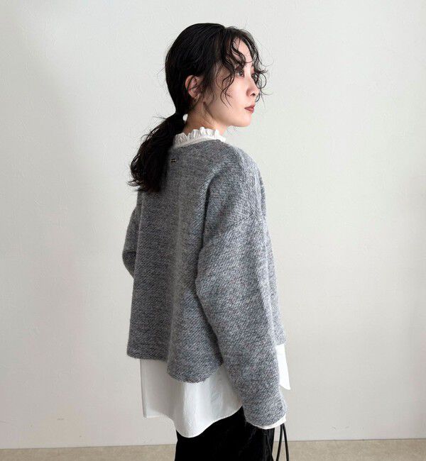 fredy emue「ツィードニットソーコクーンプルオーバー」|Tシャツ・カットソー|
