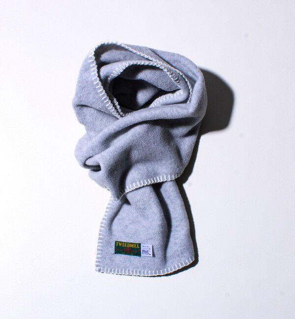 GLOSTER「【GLOSTER別注】【TWEEDMILL】ブランケットステッチフリーススカーフ」|マフラー|ライトグレー
