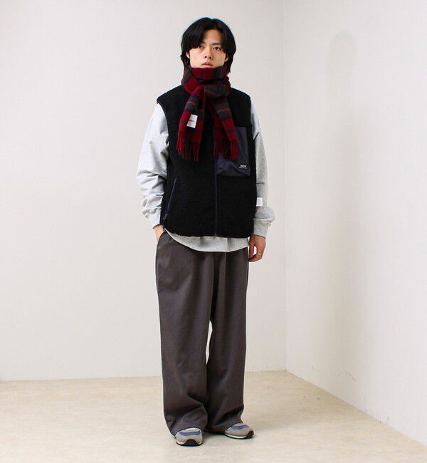 GLOSTER「【カシミヤブレンド】ウールリバーシブルチェックマフラー」|マフラー|