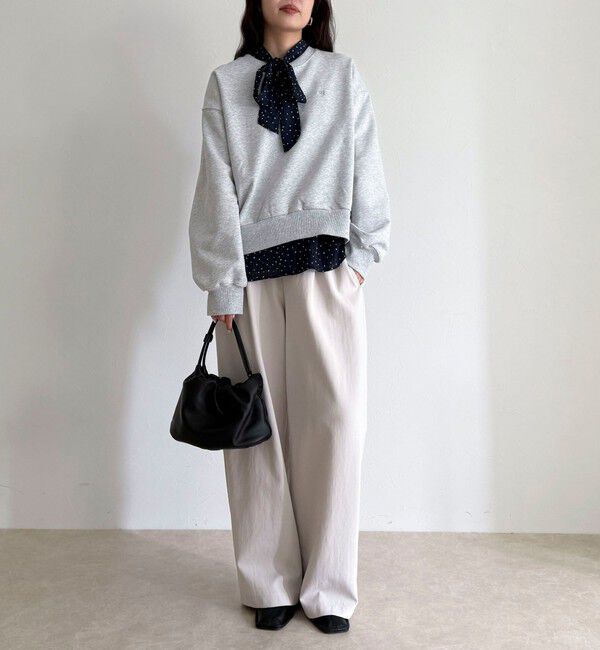 fredy emue「【セットアップ対応】パウダリーツイルイージーセミワイドパンツ」|チノ|