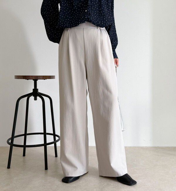 fredy emue「【セットアップ対応】パウダリーツイルイージーセミワイドパンツ」|チノ|