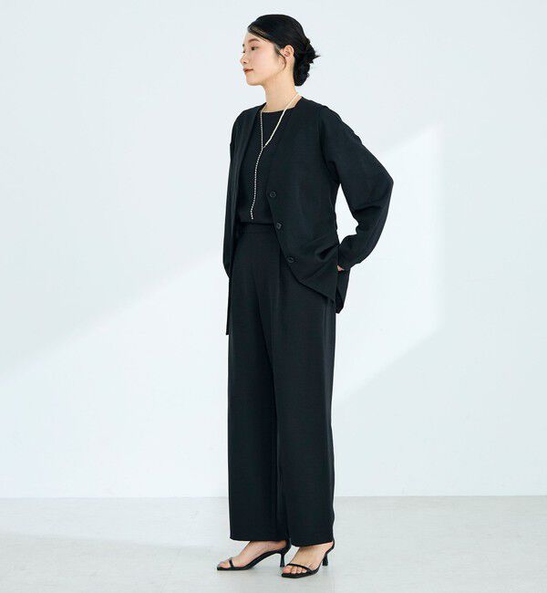 fredy emue「【セットアップ対応】パウダリーツイルイージーセミワイドパンツ」|チノ|