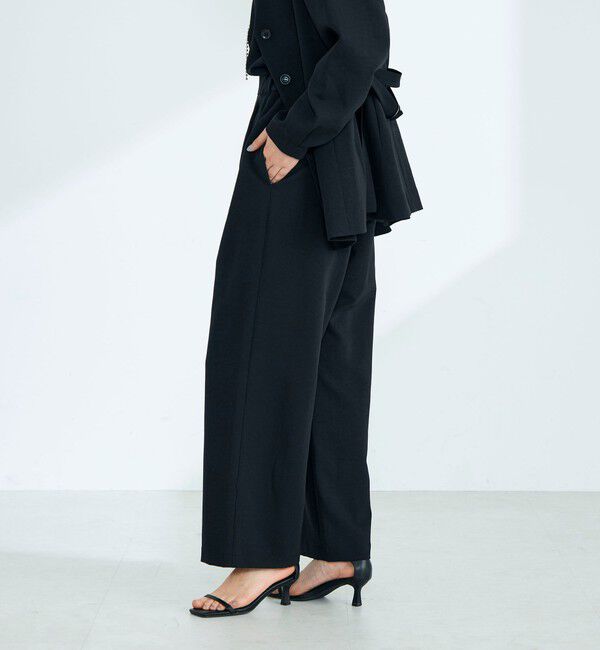 fredy emue「【セットアップ対応】パウダリーツイルイージーセミワイドパンツ」|チノ|