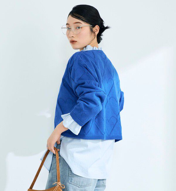 fredy emue「LINEN混ハート透かし柄ニット」|ニット・セーター|