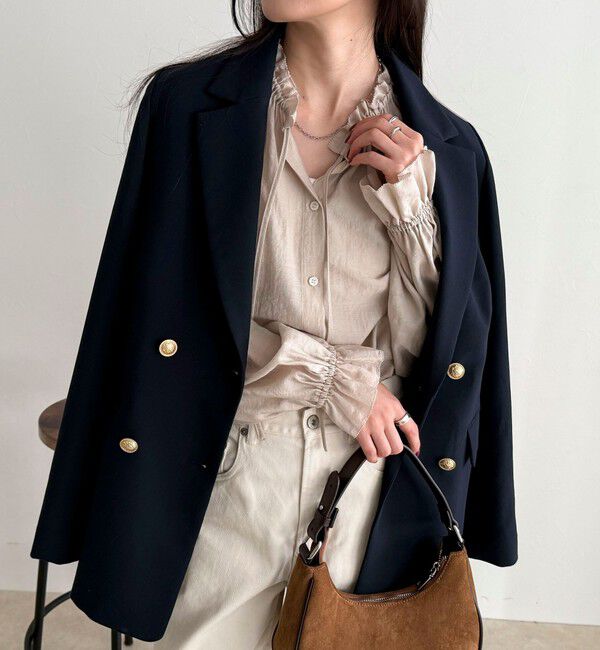 fredy emue「シャイニーシアーギャザーブラウス」|シャツ・ブラウス|