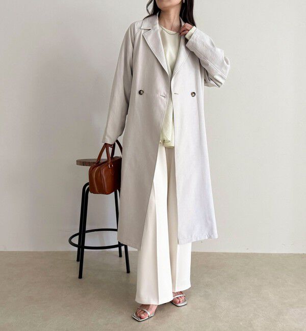 fredy emue「スウェードライクピーチコート」|トレンチコート|