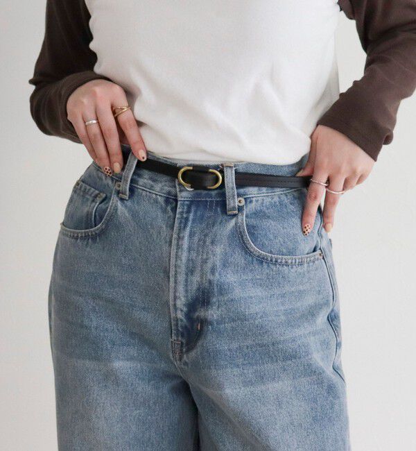 fredy emue「牛革フリー細ベルト」|ベルト|ブラック