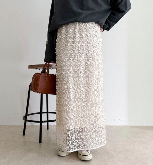 fredy emue「《セットアップ対応》フォーカスドット刺繍スカート」|スカート|