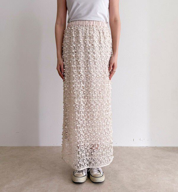 fredy emue「《セットアップ対応》フォーカスドット刺繍スカート」|スカート|