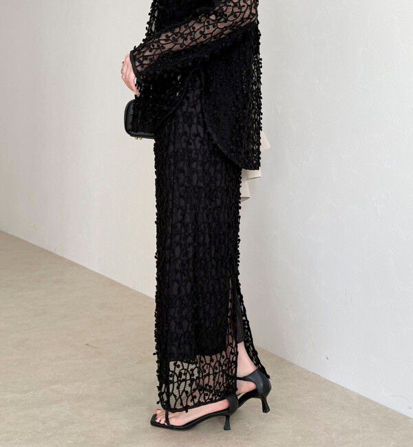 fredy emue「《セットアップ対応》フォーカスドット刺繍スカート」|スカート|