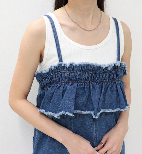 fredy emue「フリルデニムサロペット」|オールインワン|