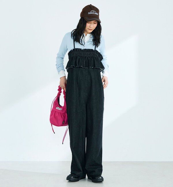 fredy emue「フリルデニムサロペット」|オールインワン|