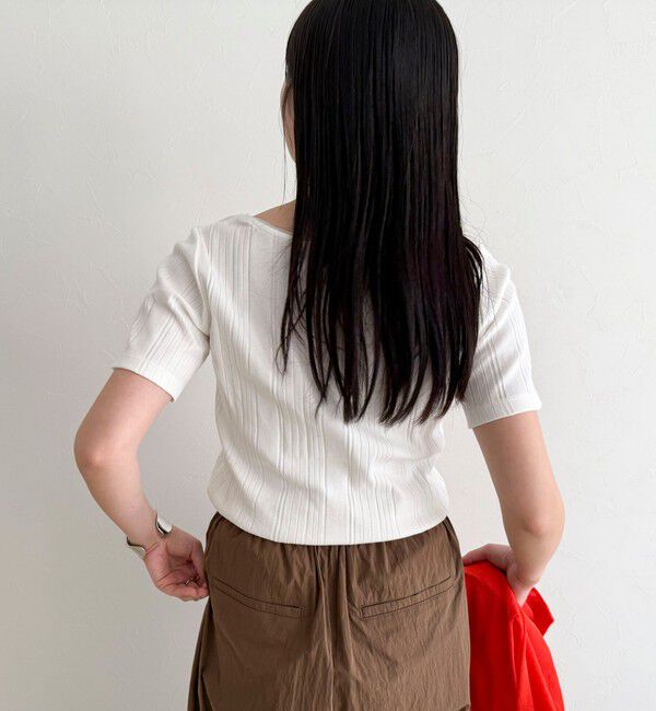 fredy emue「ランダムテレコ5分袖Tシャツ」|Tシャツ・カットソー|