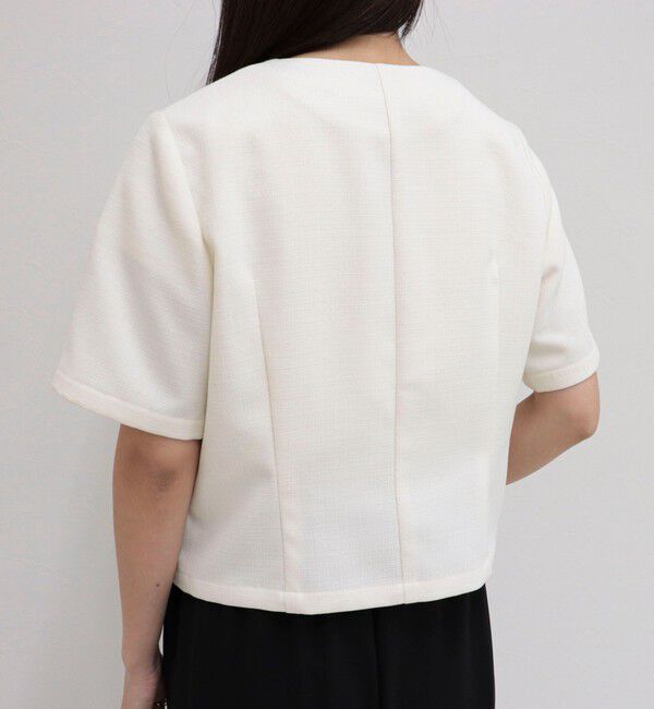 fredy emue「【@sora_522m企画】ノーカラーハーフスリーブジャケット」|ノーカラージャケット|