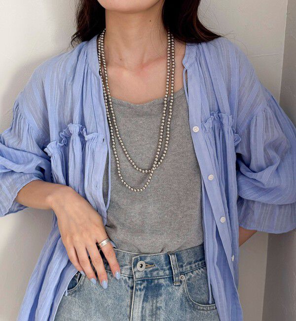 fredy emue「【人気の為、再販売！】パール/メタルマルチロングネックレス」|ネックレス|シルバー