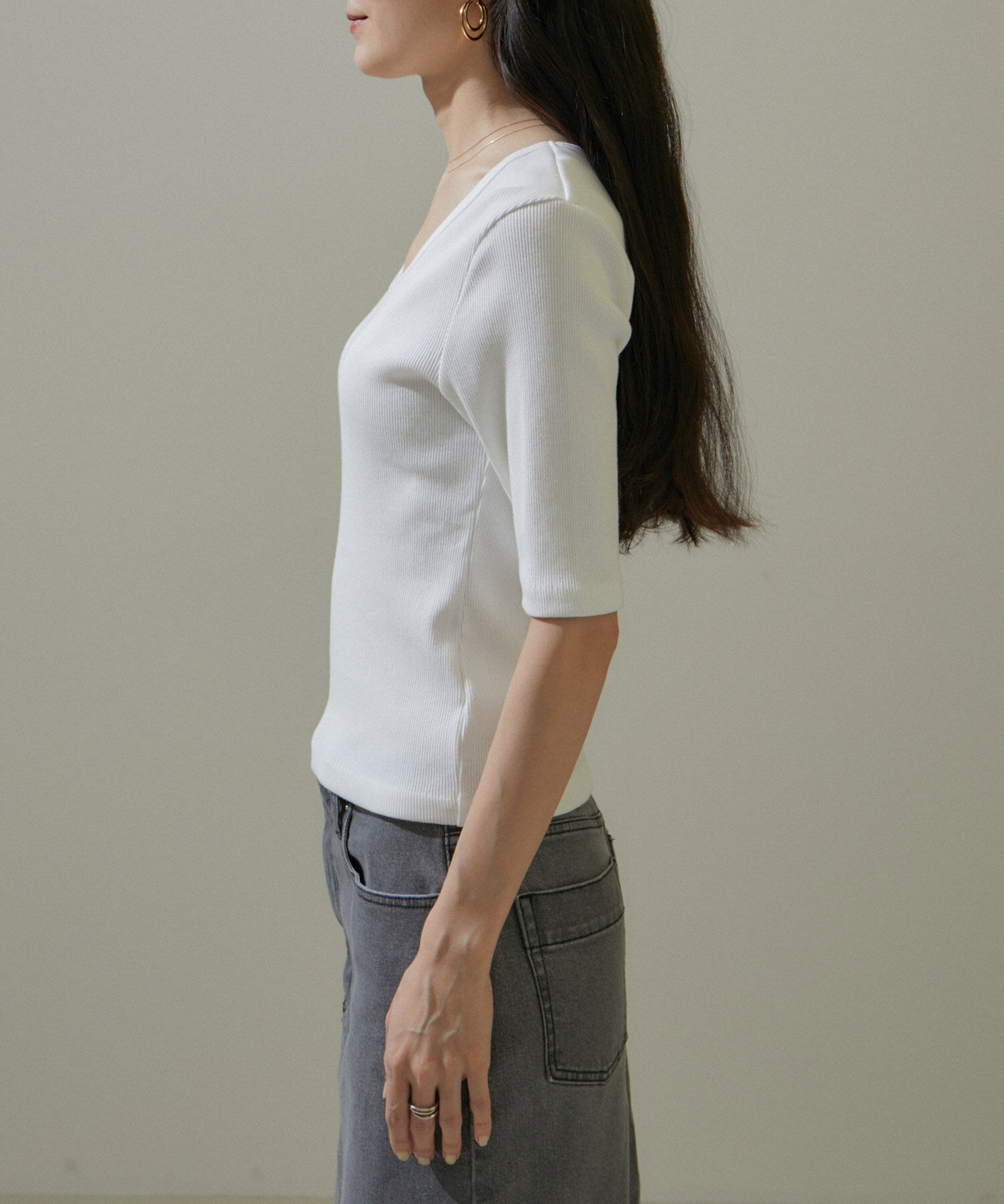 SALON adam et rope'「KINANファームリーリブTシャツ」|Tシャツ・カットソー|