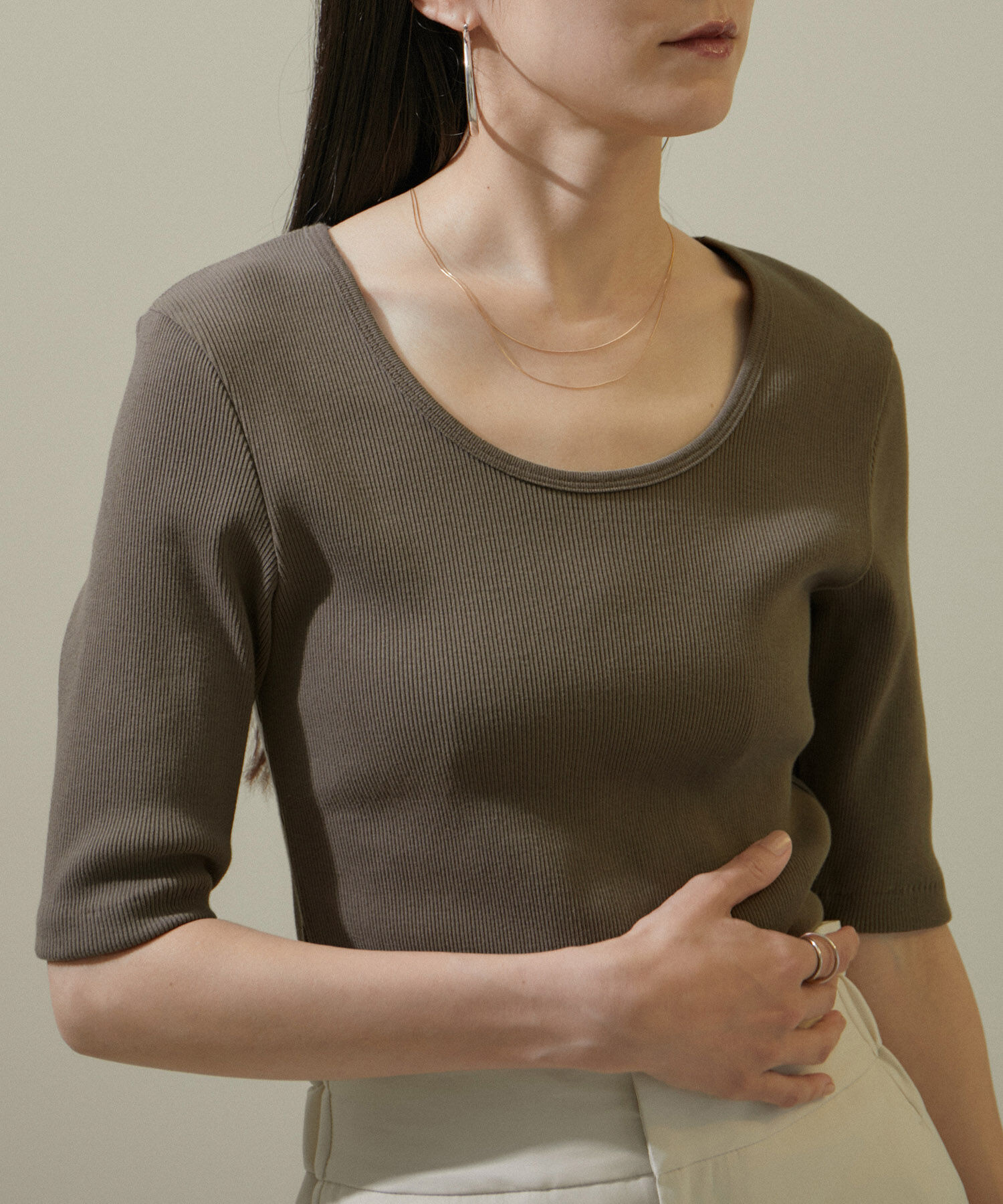 SALON adam et rope'「KINANファームリーリブTシャツ」|Tシャツ・カットソー|