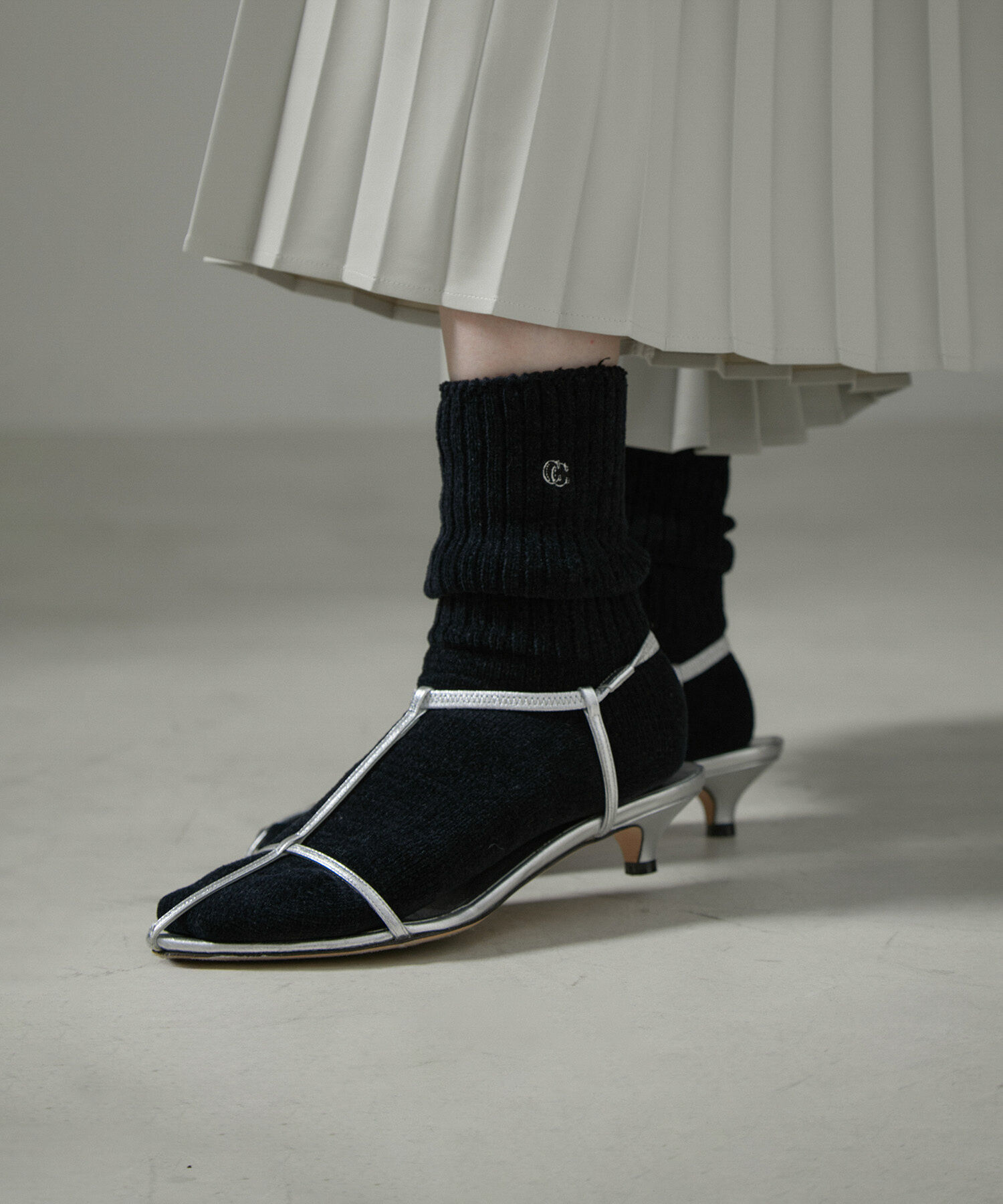 SALON adam et rope'「リブソックス-CreamyCotton /クリーミーコットン-」|ソックス|ブラック(01)