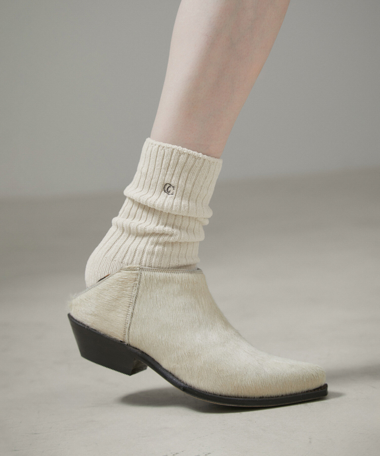 SALON adam et rope'「リブソックス-CreamyCotton /クリーミーコットン-」|ソックス|オフホワイト(15)