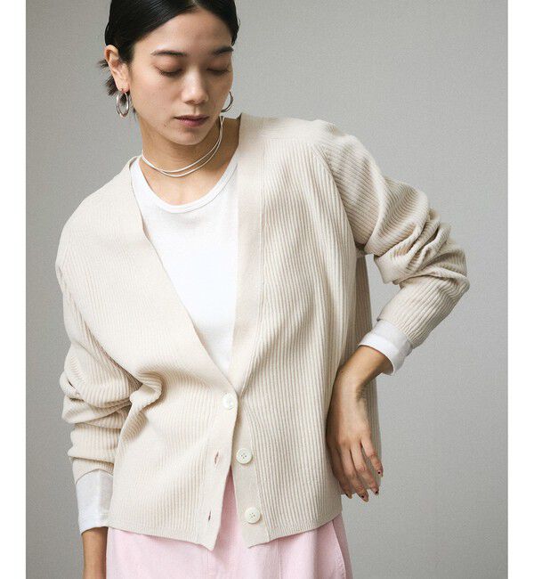 SALON adam et rope'「Vネックカーディガン-CreamyCotton /クリーミーコットン-」|カーディガン|