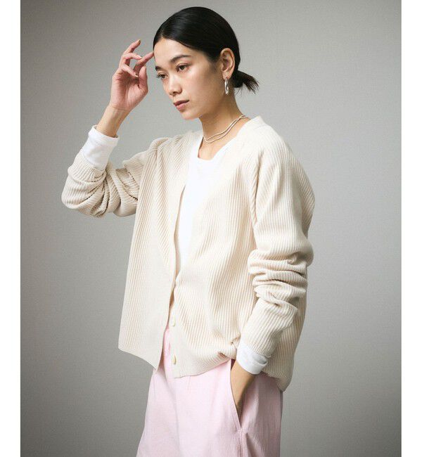 SALON adam et rope'「Vネックカーディガン-CreamyCotton /クリーミーコットン-」|カーディガン|