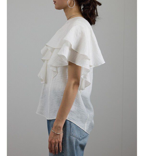 SALON adam et rope'「シルクブレンドラッフルカラーブラウス」|シャツ・ブラウス|