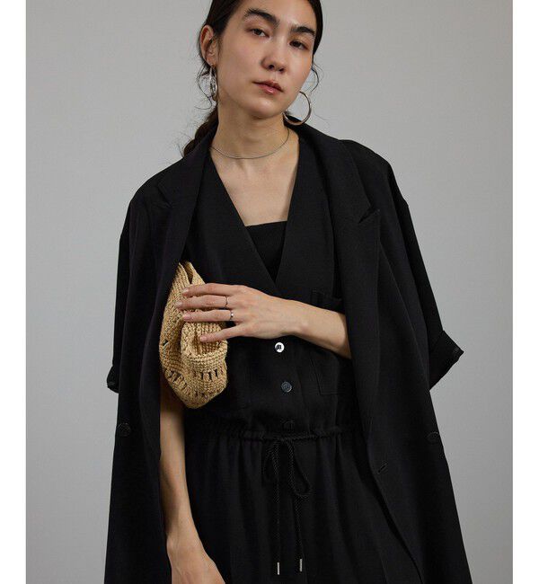 SALON adam et rope'「バックサテンハーフスリーブジャケット［セットアップ対応・今から秋まで］」|テーラードジャケット|