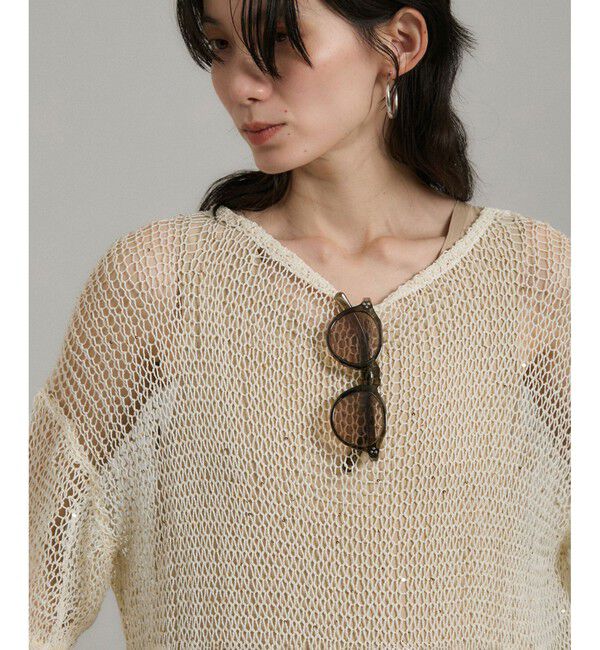 SALON adam et rope'「ギマコットンスパンコールプルオーバー」|ニット・セーター|