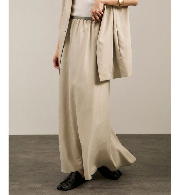 SALON adam et rope'「キュプラツイルバックフレアースカート［セットアップ対応］」|スカート|ベージュ(27)