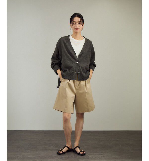 SALON adam et rope'「ペーパーヤーンVネックカーディガン［手洗い可/和紙素材］」|カーディガン|