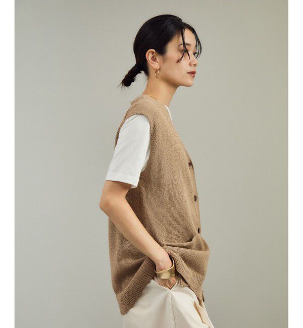 SALON adam et rope'「ペーパーヤーンジレ［手洗い可/和紙素材］」|ベスト・ジレ|