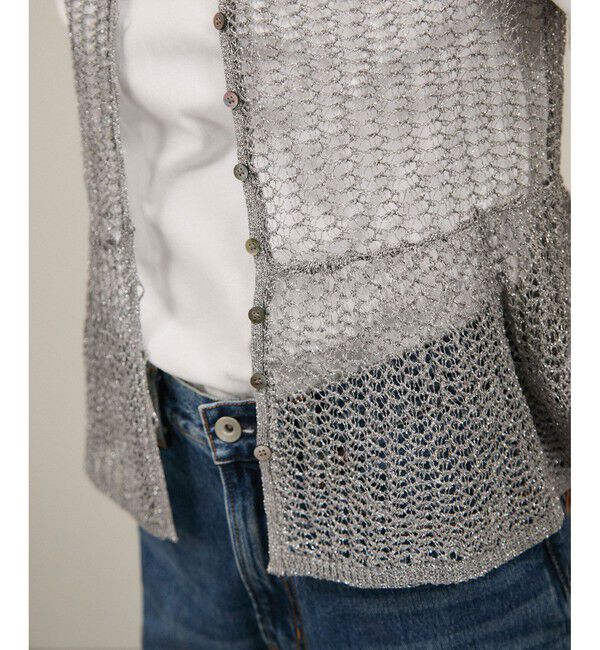 SALON adam et rope'「ブライトニットレースフレアージレ / ベスト［前後2WAY］」|ベスト・ジレ|