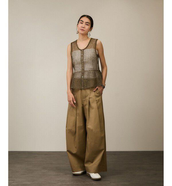 SALON adam et rope'「ブライトニットレースフレアージレ / ベスト［前後2WAY］」|ベスト・ジレ|