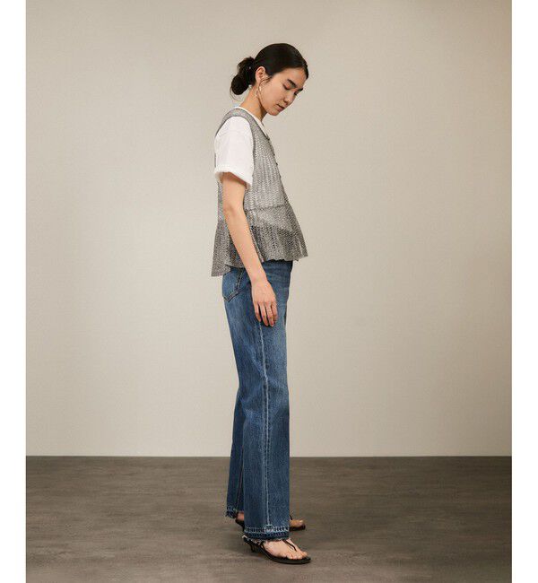 SALON adam et rope'「ブライトニットレースフレアージレ / ベスト［前後2WAY］」|ベスト・ジレ|