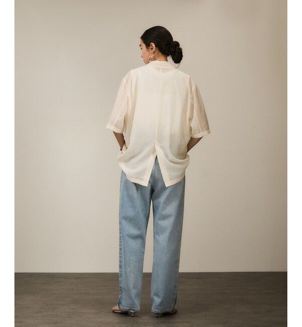 SALON adam et rope'「【WEB限定】シアーハーフスリーブジャケット［洗える・冷房対策］」|テーラードジャケット|