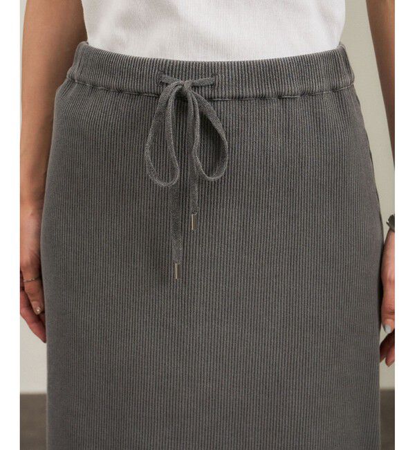 SALON adam et rope'「【WEB限定】ビンテージライクリブナロースカート」|スカート|