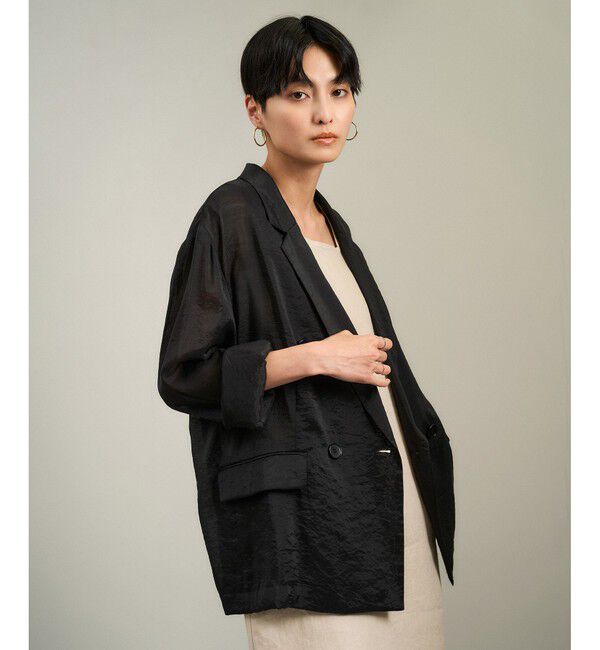 SALON adam et rope'「シアーリライムテーラードジャケット」|テーラードジャケット|ブラック(01)