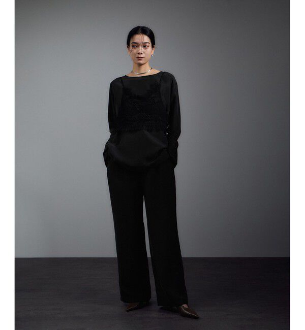 SALON adam et rope'「[25AW]GENTLE SILK ロングスリーブプルオーバー【セットアップ対応・洗える】」|シャツ・ブラウス|