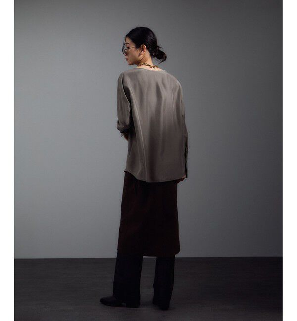 SALON adam et rope'「[25AW]GENTLE SILK ロングスリーブプルオーバー【セットアップ対応・洗える】」|シャツ・ブラウス|