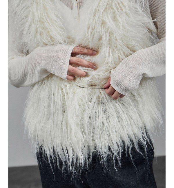 SALON adam et rope'「モヘヤロングシャギーハンドニットベスト」|ベスト・ジレ|