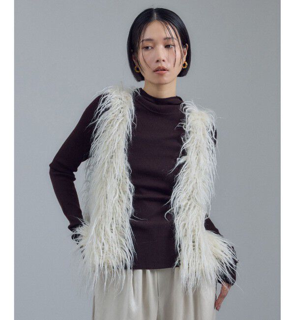 SALON adam et rope'「モヘヤロングシャギーハンドニットベスト」|ベスト・ジレ|