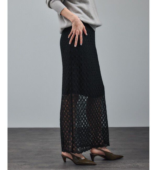 SALON adam et rope'「ラッセルレースヘムスカラップスカート / セットアップ対応」|スカート|