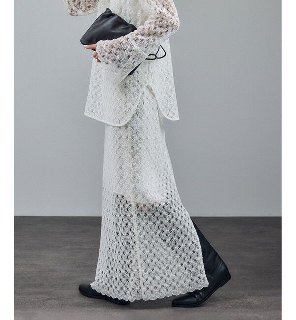 SALON adam et rope'「ラッセルレースヘムスカラップスカート / セットアップ対応」|スカート|