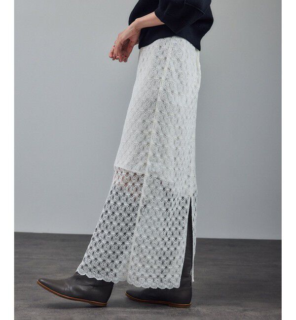 SALON adam et rope'「ラッセルレースヘムスカラップスカート / セットアップ対応」|スカート|