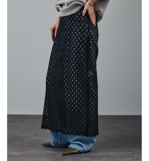 SALON adam et rope'「ラッセルレースヘムスカラップスカート / セットアップ対応」|スカート|