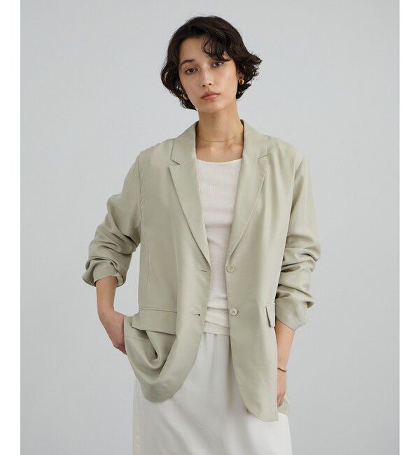 SALON adam et rope'「[26SS]GENTLE SILK ジャケット / セットアップ対応・洗える」|テーラードジャケット|ベージュ系(28)