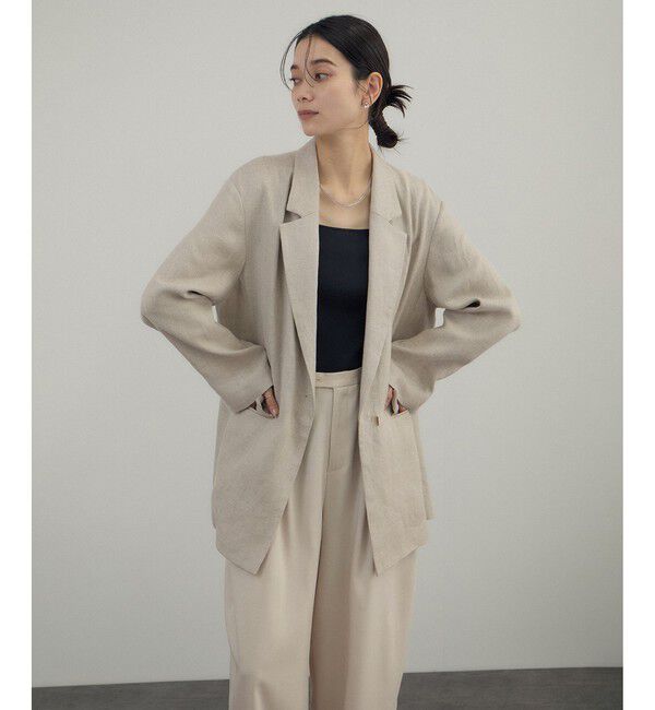 SALON adam et rope'「リネンドンゴロスジャケット/セットアップ対応」|テーラードジャケット|