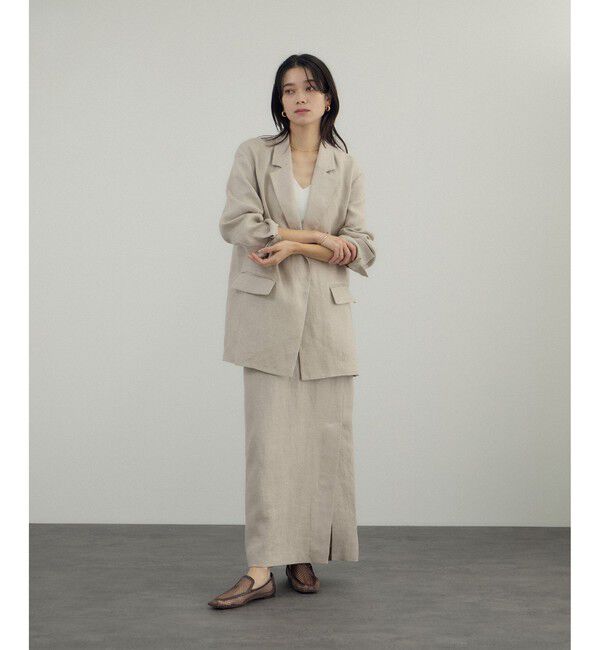 SALON adam et rope'「リネンドンゴロスジャケット/セットアップ対応」|テーラードジャケット|